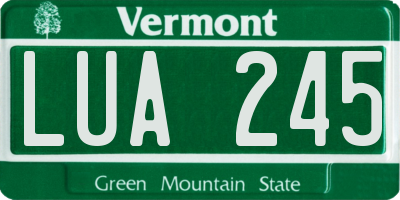 VT license plate LUA245