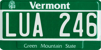 VT license plate LUA246