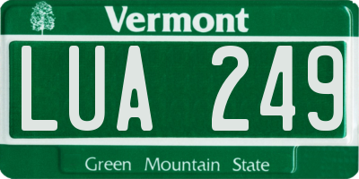VT license plate LUA249