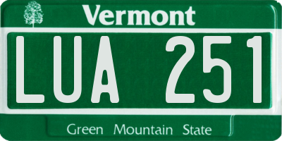 VT license plate LUA251