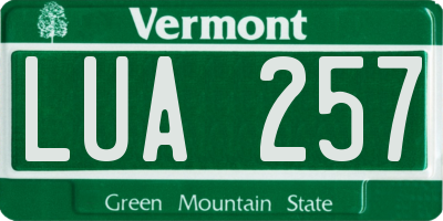 VT license plate LUA257