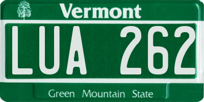 VT license plate LUA262