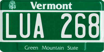VT license plate LUA268