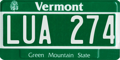 VT license plate LUA274