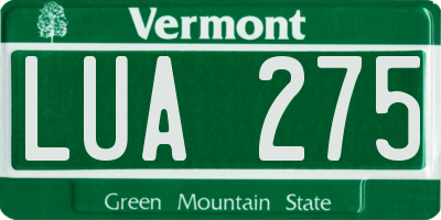 VT license plate LUA275