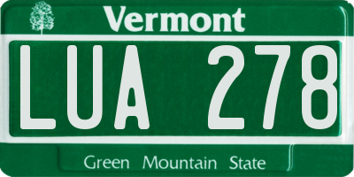 VT license plate LUA278