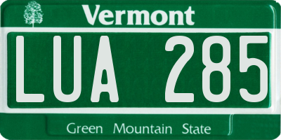 VT license plate LUA285