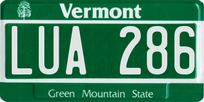 VT license plate LUA286