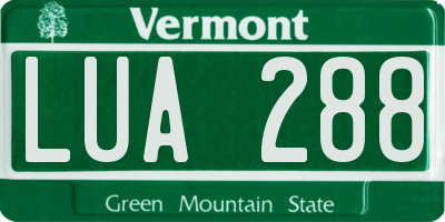 VT license plate LUA288
