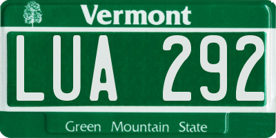 VT license plate LUA292