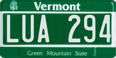VT license plate LUA294