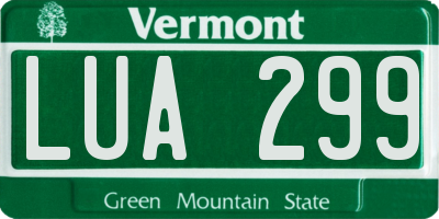 VT license plate LUA299