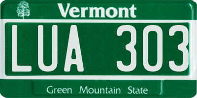 VT license plate LUA303