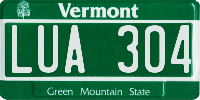 VT license plate LUA304