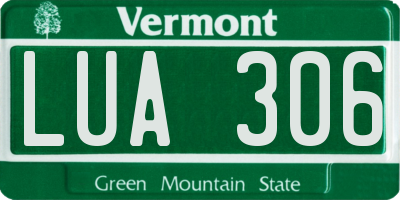 VT license plate LUA306