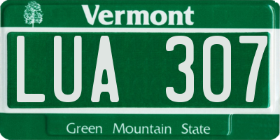 VT license plate LUA307