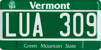 VT license plate LUA309