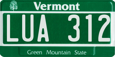 VT license plate LUA312