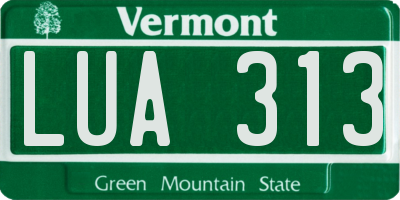 VT license plate LUA313
