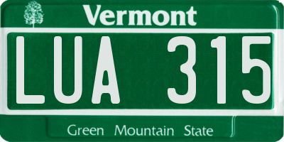 VT license plate LUA315