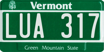 VT license plate LUA317