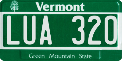 VT license plate LUA320