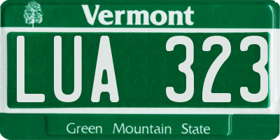 VT license plate LUA323