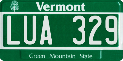VT license plate LUA329