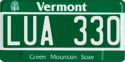 VT license plate LUA330