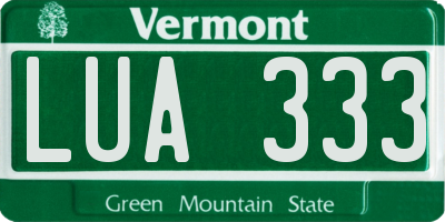 VT license plate LUA333