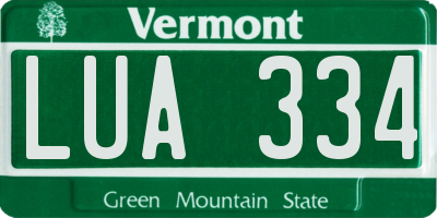 VT license plate LUA334