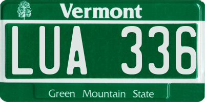 VT license plate LUA336