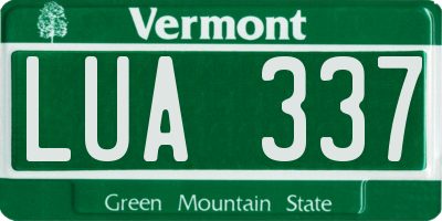 VT license plate LUA337