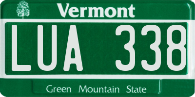 VT license plate LUA338