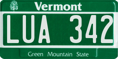 VT license plate LUA342