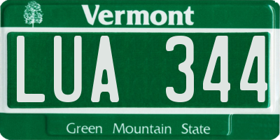 VT license plate LUA344