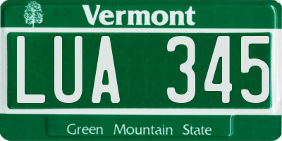 VT license plate LUA345