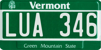 VT license plate LUA346