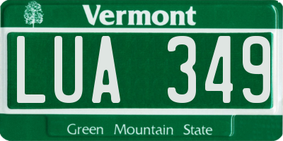 VT license plate LUA349