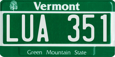 VT license plate LUA351