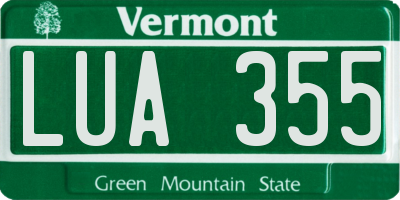 VT license plate LUA355