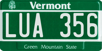 VT license plate LUA356