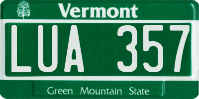 VT license plate LUA357