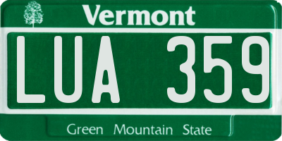VT license plate LUA359
