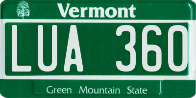 VT license plate LUA360
