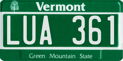 VT license plate LUA361