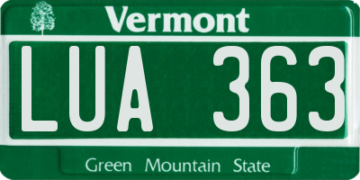 VT license plate LUA363