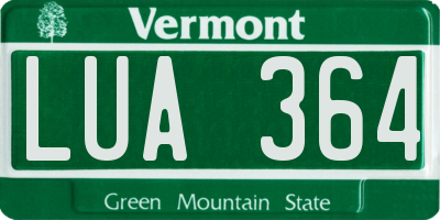 VT license plate LUA364