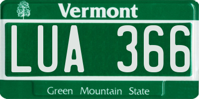VT license plate LUA366