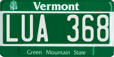 VT license plate LUA368